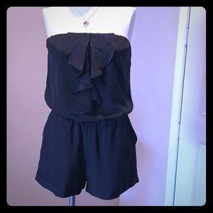 Express strapless black romper